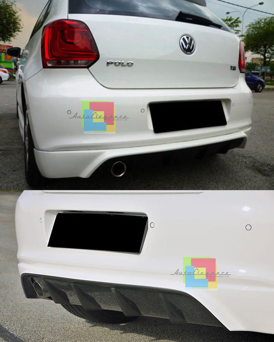 SPOILER SOTTO PARAURTI PER VW POLO 6R 2009-2014 DIFFUSORE POSTERIORE ABS SINGOLO