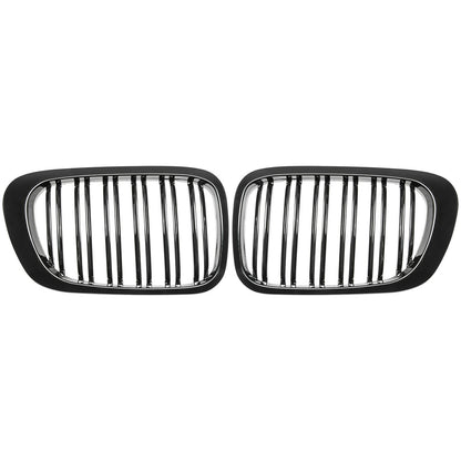 BMW 3 SERIES E46 COUPE CABRIO 98-03 FRONT GRILLES GLOSS BLACK