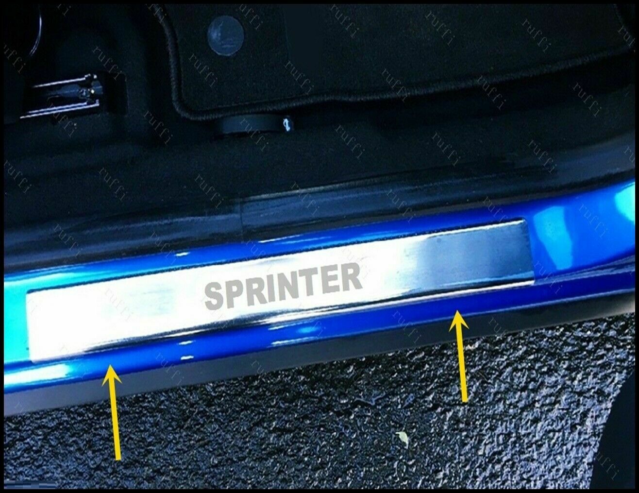 CROMATURA BATTITACCO 2 PORTE MERCEDES SPRINTER W906 2006-2018 INOX ADESIVO 0032 AUTOELEGANCERICAMBI