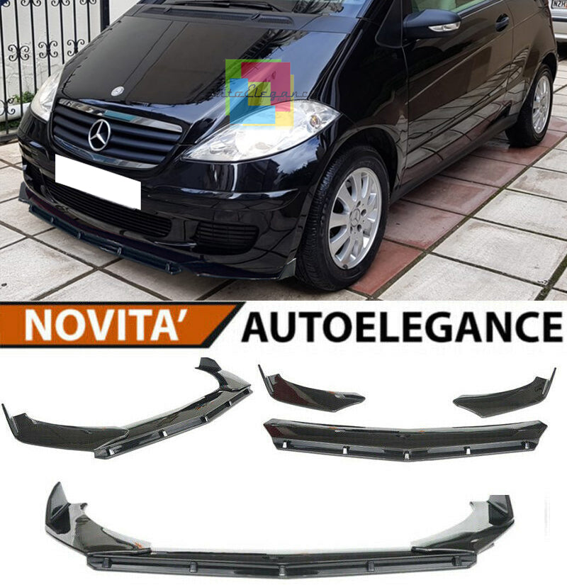 MERCEDES CLASSE A W169 LIP SPOILER PARAURTI ANTERIORE NERO SPLITTER