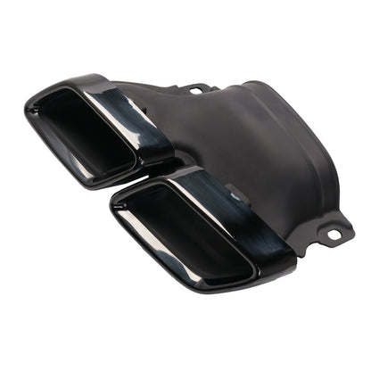 MERCEDES C W205 S205 2014-2018 REAR DIFFUSER ABS TIPPER STAINLESS STEEL AMG BLACK