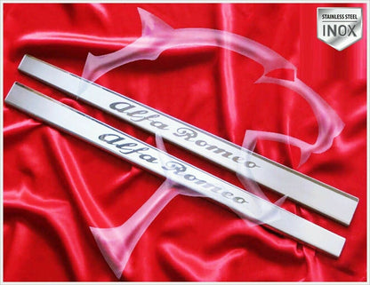 CROMATURA BATTITACCO PORTE ALFA ROMEO 156 1997+ ACCIAIO INOX ADESIVO 0032 AUTOELEGANCERICAMBI