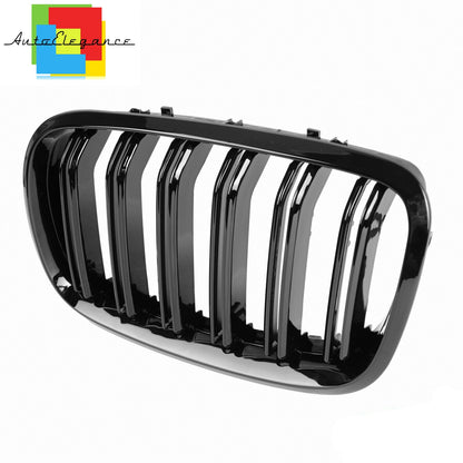 FRONT MUSTACHE GRILLE X5 E70 X6 E71 E72 GLOSSY BLACK LOOK DOUBLE KIDNEY NEWS