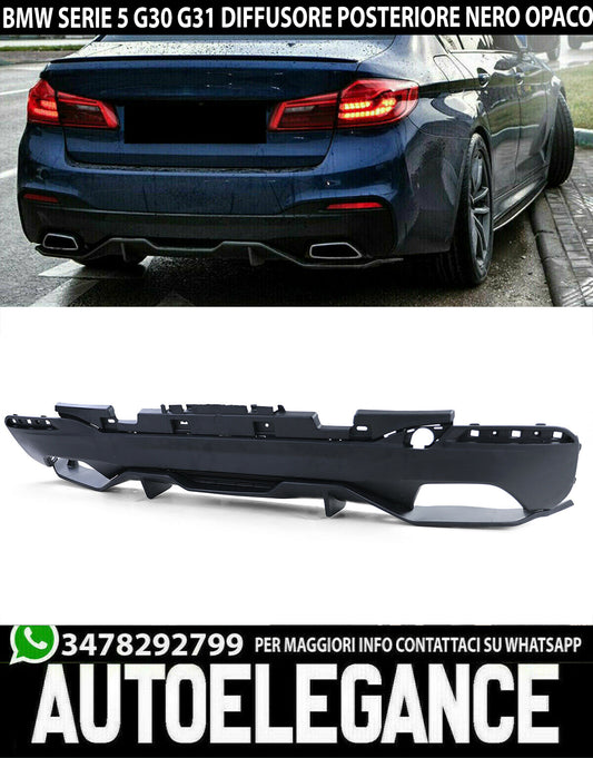 BMW SERIE 5 G30 SOTTO PARAURTI POSTERE ABS DIFFUSORE PARAURTI M SPORT ABS OPACO AUTOELEGANCERICAMBI