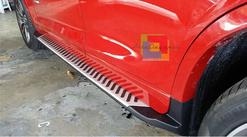 PEDANE LATERALI BMW X4 F26 2014+ SOTTO PORTA LOOK ACCIAIO INOX E PVC