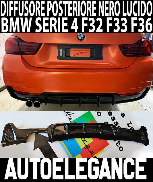 BMW SERIE 4 F32 F33 F36 2013 IN POI SOTTO PARAURTI POSTERE - DIFFUSORE ABS AUTOELEGANCERICAMBI