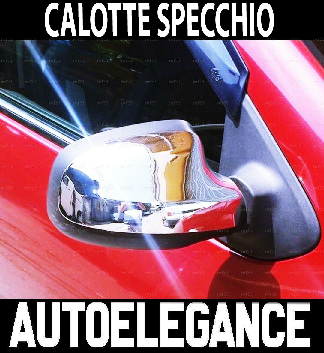 DACIA SANDERO I II 2008-2019 CALOTTE SPECCHIO ADESIVE CROMATE 3M ACCIAIO INOX AUTOELEGANCERICAMBI
