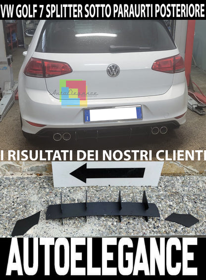 VW GOLF 7 VII FLAPS SOTTO POSTERIORE SOTTO PARAURTI R IN ABS SPOILER SPLITTER