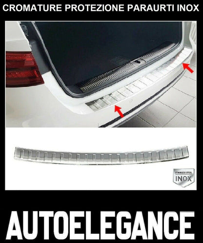 CROMATURA PROTEZIONE PARAURTI POSTERIORE AUDI A4 B8 2007-2015 INOX ADESIVO 0032 AUTOELEGANCERICAMBI