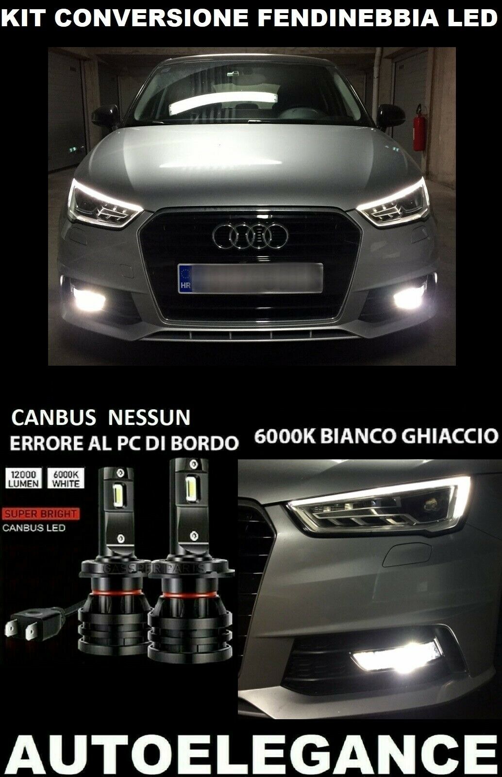 AUDI A1 8X LAMPADE FENDINEBBIA LED 10.000LM CAMBUS - AT 0032 AUTOELEGANCERICAMBI