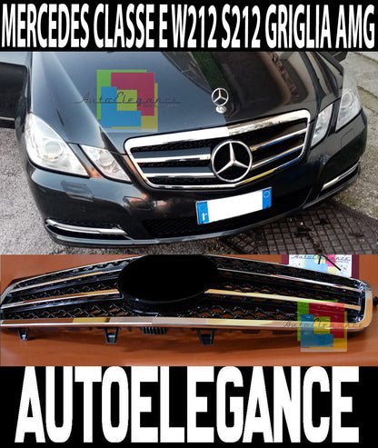 FRONT GRILLE MERCEDES E-CLASS W212 09-13 AMG LOOK HONEYCOMB CHROME