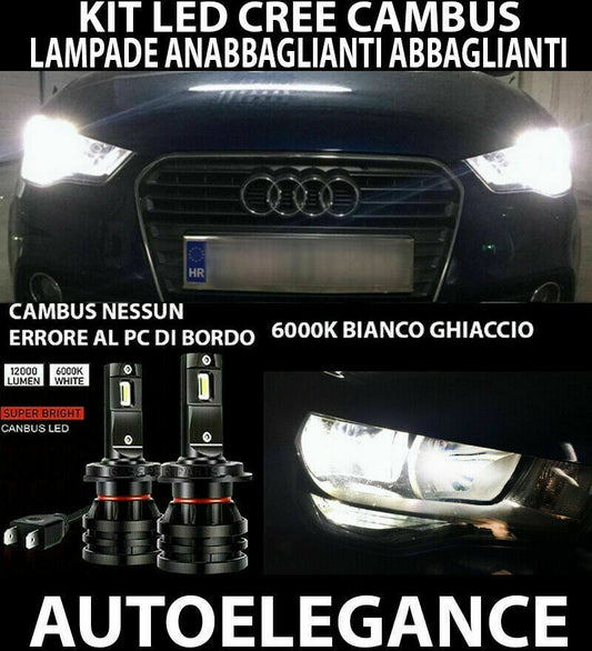 AUDI A1 8X LAMPADE ANABBAGLIANTI ABBAGLIANTI LED 16.000LM CAMBUS - AT 0032 AUTOELEGANCERICAMBI