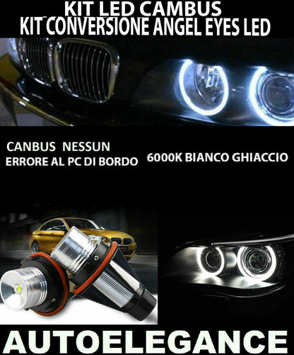 BMW SERIE 7 E65 E66 E67 KIT ANGEL EYES LED 10W LED NO ERRORE CAMBUS 0032 AUTOELEGANCERICAMBI