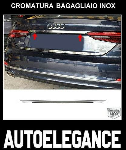 CROMATURA BAGAGLIAIO SUPERIORE AUDI A5 S5 F5 2016+ ACCIAIO INOX ADESIVO 0032 AUTOELEGANCERICAMBI