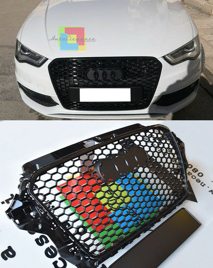 GRIGLIA ANTERIORE NERA NO LOGO PER AUDI A3 8V 2012-2015 CALANDRA RS3 NIDO D'APE