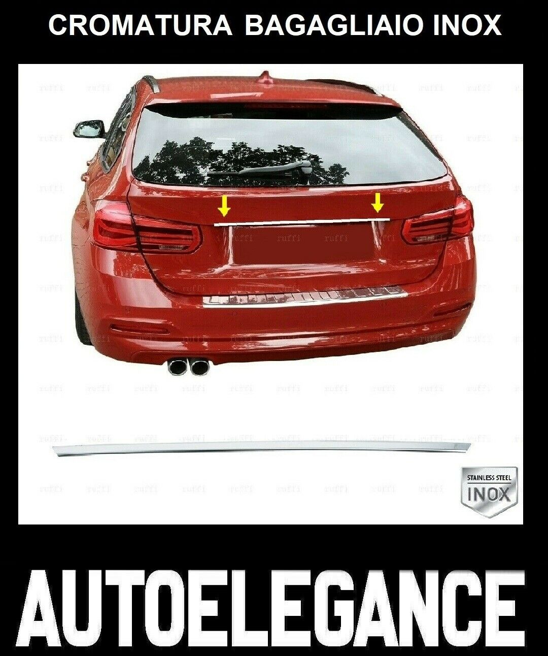 CROMATURA BAGAGLIAIO BMW SERIE 3 F31 2011-2018 ACCIAIO INOX ADESIVO 0032 AUTOELEGANCERICAMBI