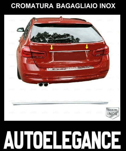 CROMATURA BAGAGLIAIO BMW SERIE 3 F31 2011-2018 ACCIAIO INOX ADESIVO 0032 AUTOELEGANCERICAMBI