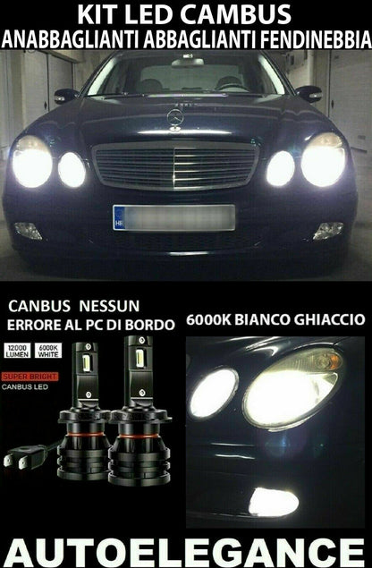 MERCEDES E CLASS W211 LOW BEAM HIGH BEAM FOG LIGHTS LED 16.000LM 0032