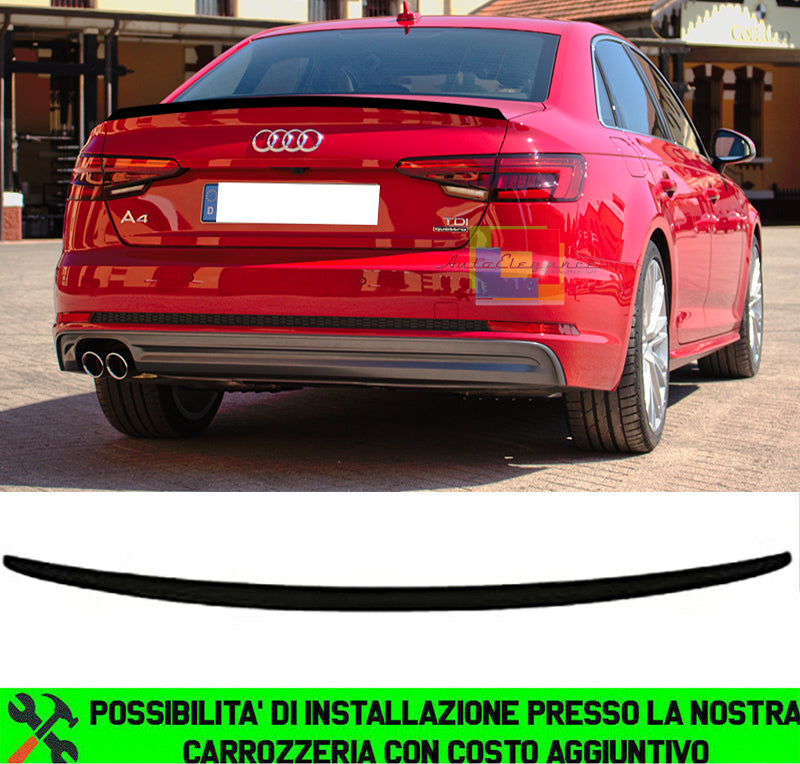 AUDI A4 B9 2015-2019 BERLINA SPOILER POSTERIORE SUL COFANO LOOK SPORTIVO - ABS AUTOELEGANCERICAMBI