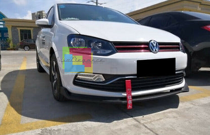 VW POLO 6R 6C LAMA SOTTO PARAURTI ANTERIORE IN ABS LOOK SPORTIVO NERO SPLITTER