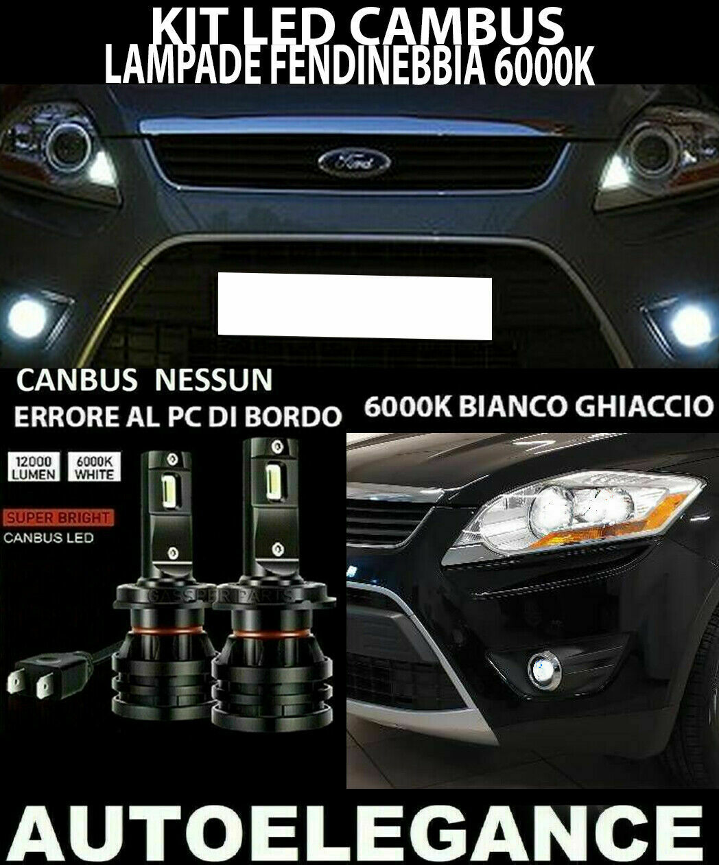 FORD KUGA MK1 I LED FOG LIGHTS 10.000LM CAMBUS 0032