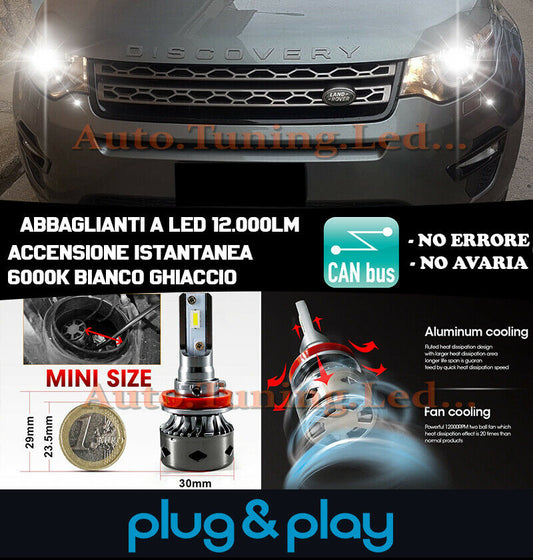 LAMPADE ANABBAGLIANTI LED DISCOVERY SPORT ISTANTANEO 6000K 12.000LUMEN CAMBUS