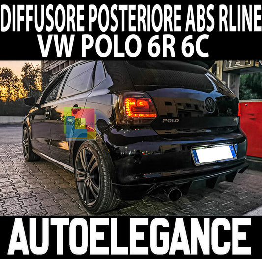 SPOILER SOTTO PARAURTI VW POLO 6R 2009-2014 DIFFUSORE POSTERIORE .-1