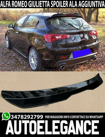 ALFA ROMEO GIULIETTA SPOILER POSTERIORE TETTO AGGIUNTIVA ALA NERO LUCIDO 0039 AUTOELEGANCERICAMBI