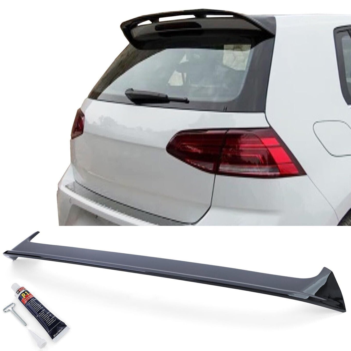 Spoiler posteriore spoiler sul bordo del tetto nero lucido per VW Golf 7 Berlina