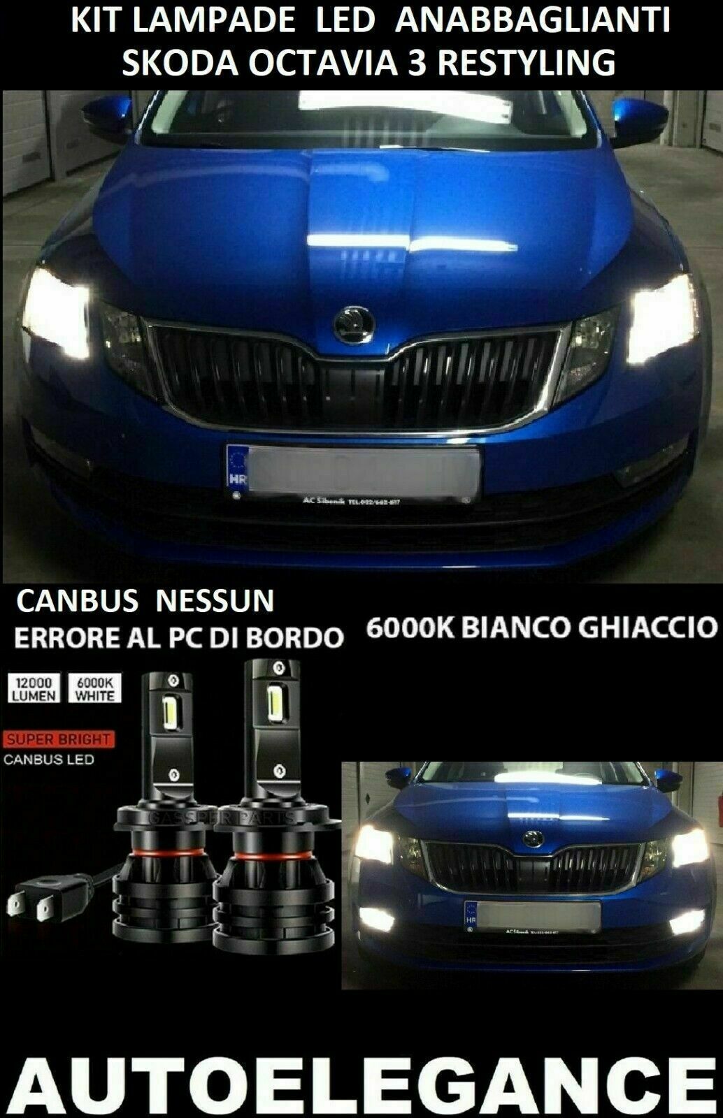 SKODA OCTAVIA 3 FACELIFT LED LOW BEAM HEADLIGHTS 16.000LM CAMBUS - AT 0032