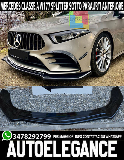 MERCEDES A-CLASS W177 FRONT BUMPER SPLITTER BLACK AMG A35 0066