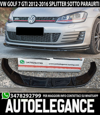 FRONT BUMPER UNDER VW GOLF 7 GTI 2012-2016 ABS BLACK SPLITTER 0160