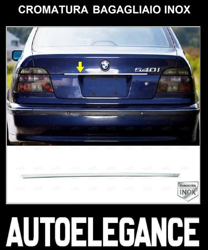 CROMATURA BAGAGLIAIO BMW SERIE 5 E39 1995-2004 ACCIAIO INOX ADESIVO 0032 AUTOELEGANCERICAMBI