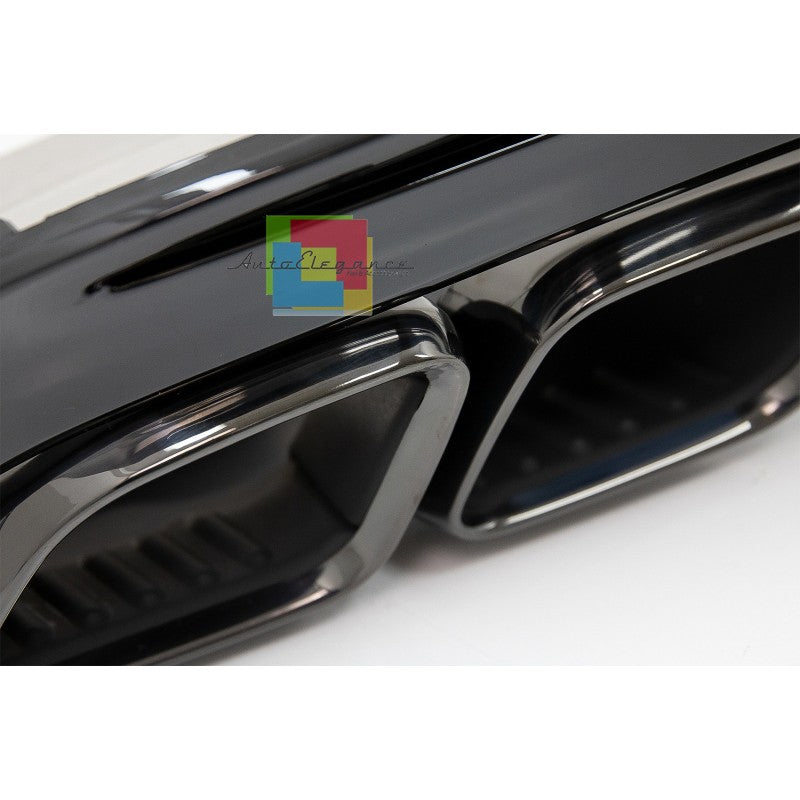 MERCEDES CLASSE C W205 S205 2014-2020 DIFFUSORE POSTERIORE CON TERMINALI LOOK C63S BLACK EDITION