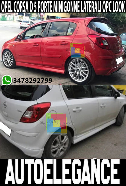 ⭐0903 SIDE SKIRTS SUITABLE FOR OPEL CORSA D 5 DOORS 2006-2014 LOOK OPC ABS⭐