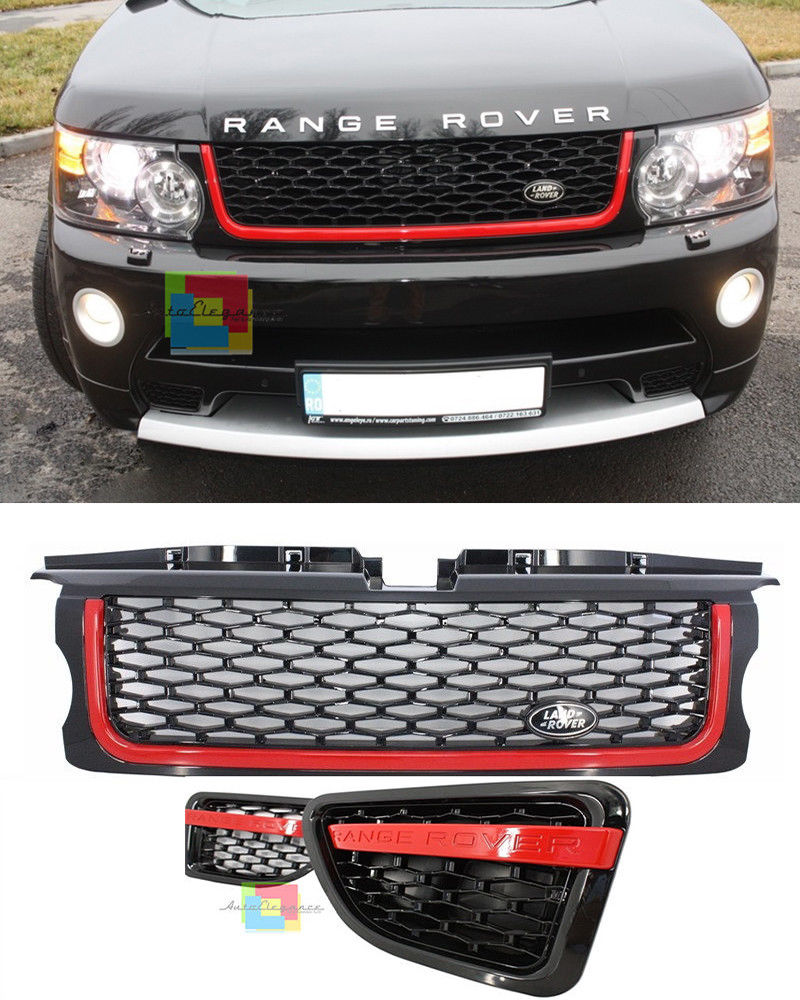 LAND ROVER RANGE ROVER SPORT 05-08 GRIGLIA ANTERIORE + LATERALI NERO / ROSSO