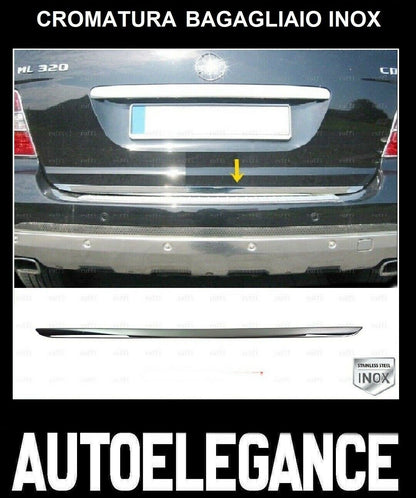 CROMATURA BAGAGLIAIO MERCEDES ML W164 2005-2011 ACCIAIO INOX ADESIVO 0032 AUTOELEGANCERICAMBI