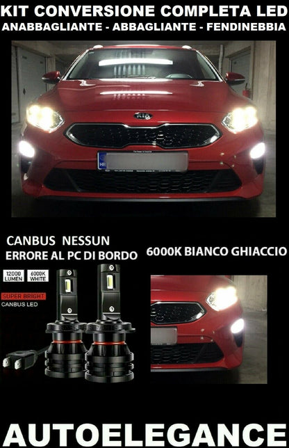 KIA CEED 3 KIT LOW BEAM HIGH BEAM FOG LIGHT LED 16.000LM CAMBUS 0032