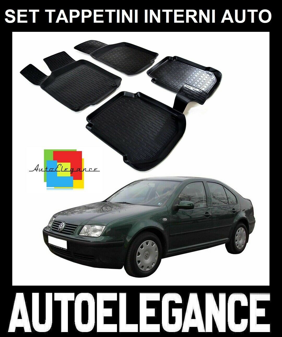 SET OF CUSTOM RUBBER CAR INTERIOR MATS VW Bora 1997-2003 0032