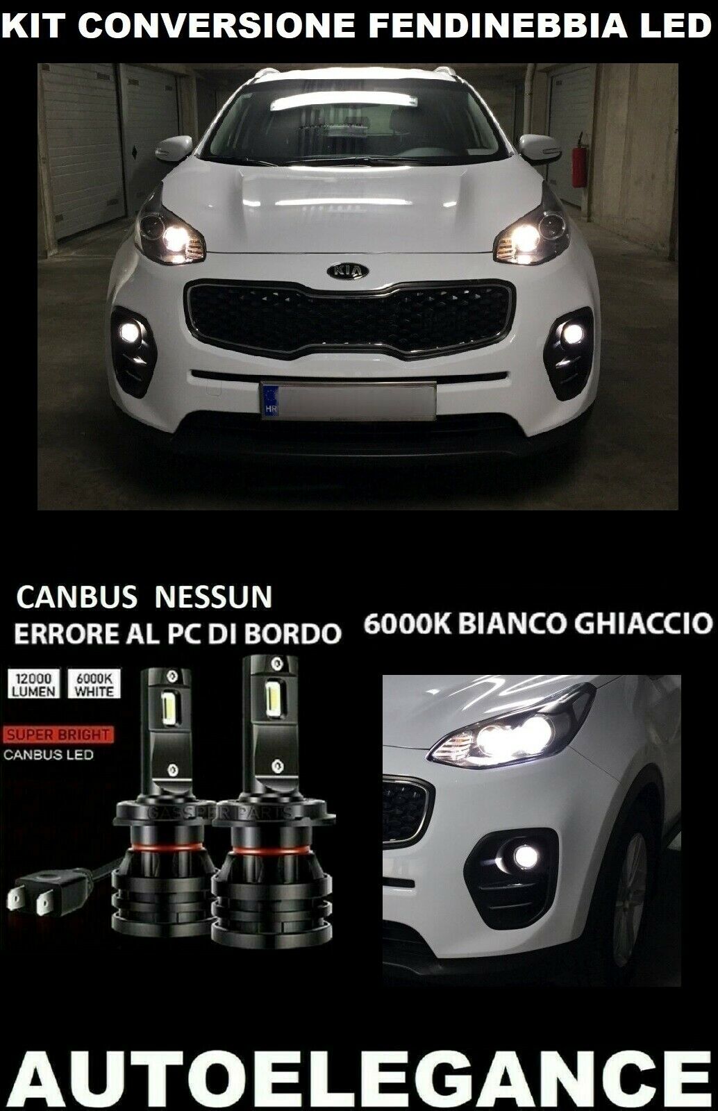 KIA SPORTAGE MK4 LED FOG LIGHT KIT 10.000LM CAMBUS 0032