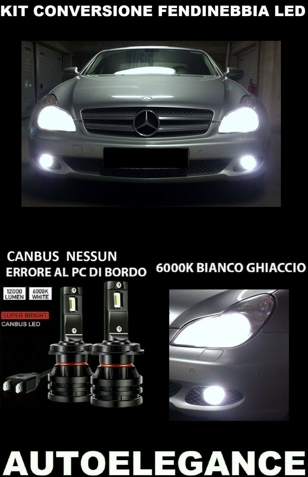 MERCEDES BENZ CLS W219 LED FOG LIGHTS CAMBUS 10.000LM 0032