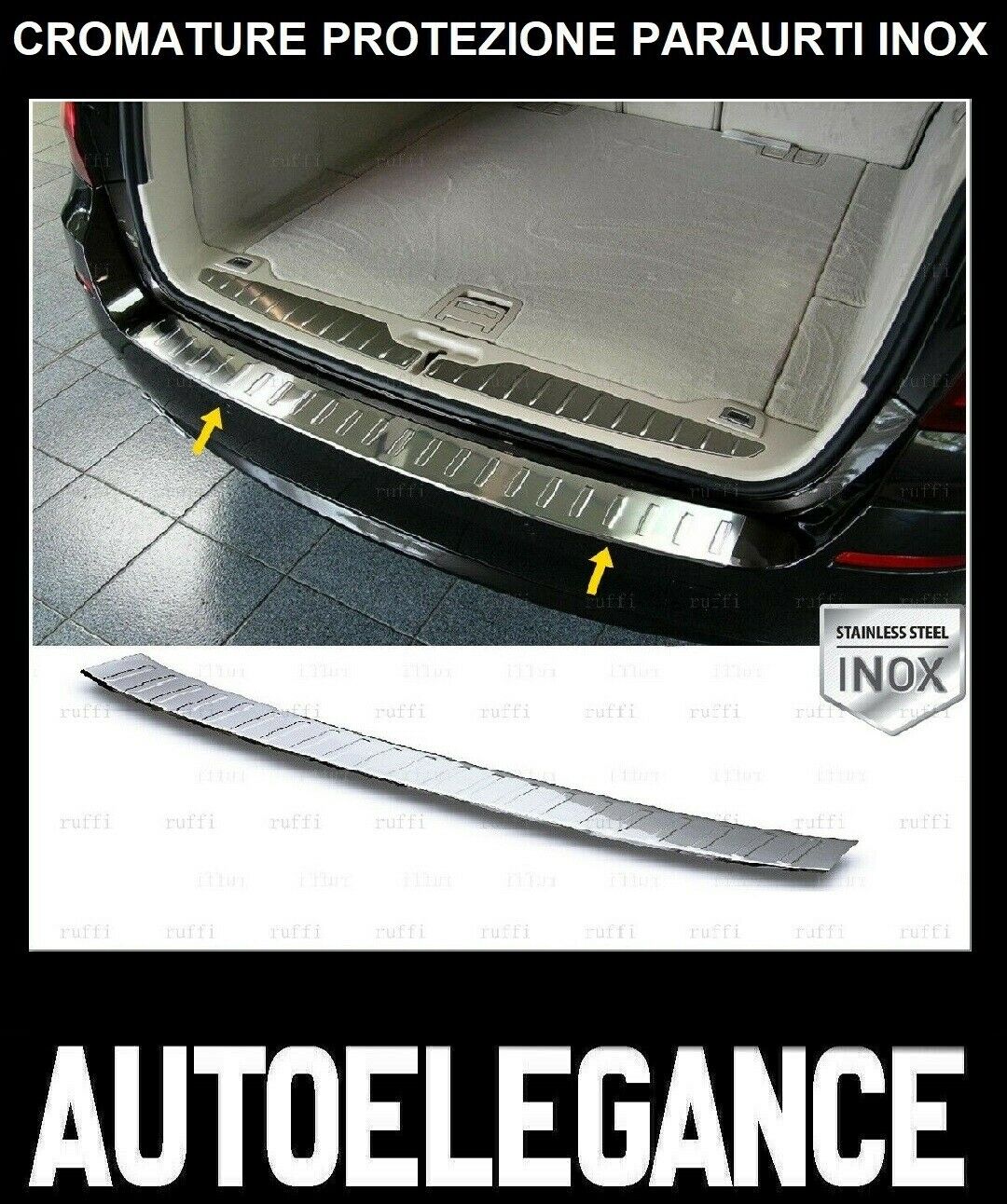 CROMATURA PROTEZIONE PARAURTI POSTERIORE BMW 5 F11 2009-2017 INOX ADESIVO 0032 AUTOELEGANCERICAMBI