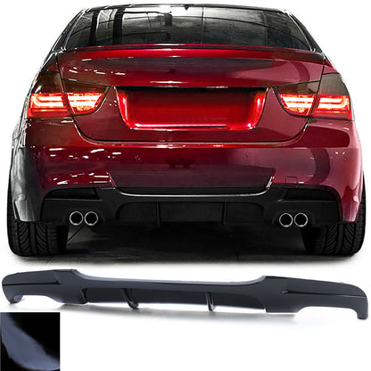 DIFFUSORE POSTERIORE SOTTO PARAURTI BMW SERIE 3 E90 E91 LOOK M NERO LUCIDO