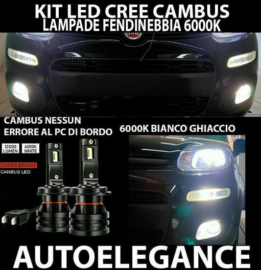 FIAT PANDA III COPPIA LAMPADE FENDINEBBIA LED 10.000LM CAMBUS 0032