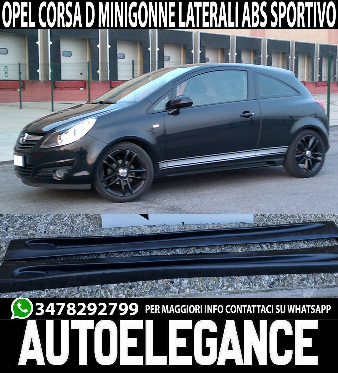 SIDE SKIRTS OPEL CORSA D 3 DOORS 2006-2014 SPORTY LOOK UNDER DOOR ABS