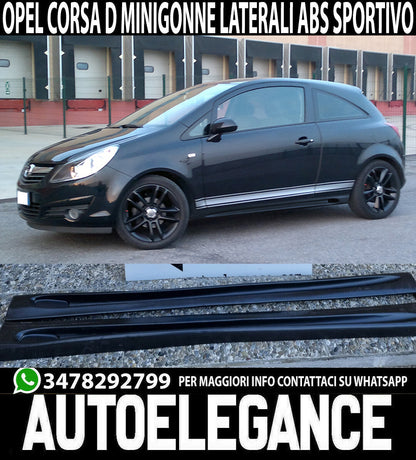 SIDE SKIRTS OPEL CORSA D 3 DOORS 2006-2014 SPORTY LOOK UNDER DOOR ABS