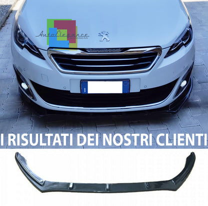 LIP SPOILER UNDER FRONT BUMPER PEUGEOT 308 II ABS GLOSSY BLACK SPLITTER