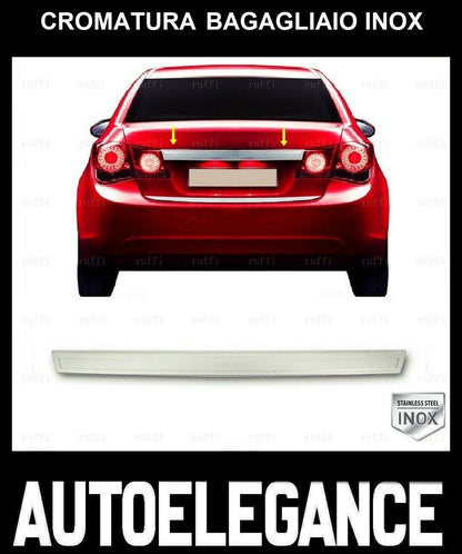 CROMATURA BAGAGLIAIO CHEVROLET CRUZE SALOON 2009+ ACCIAIO INOX ADESIVO 0032 AUTOELEGANCERICAMBI