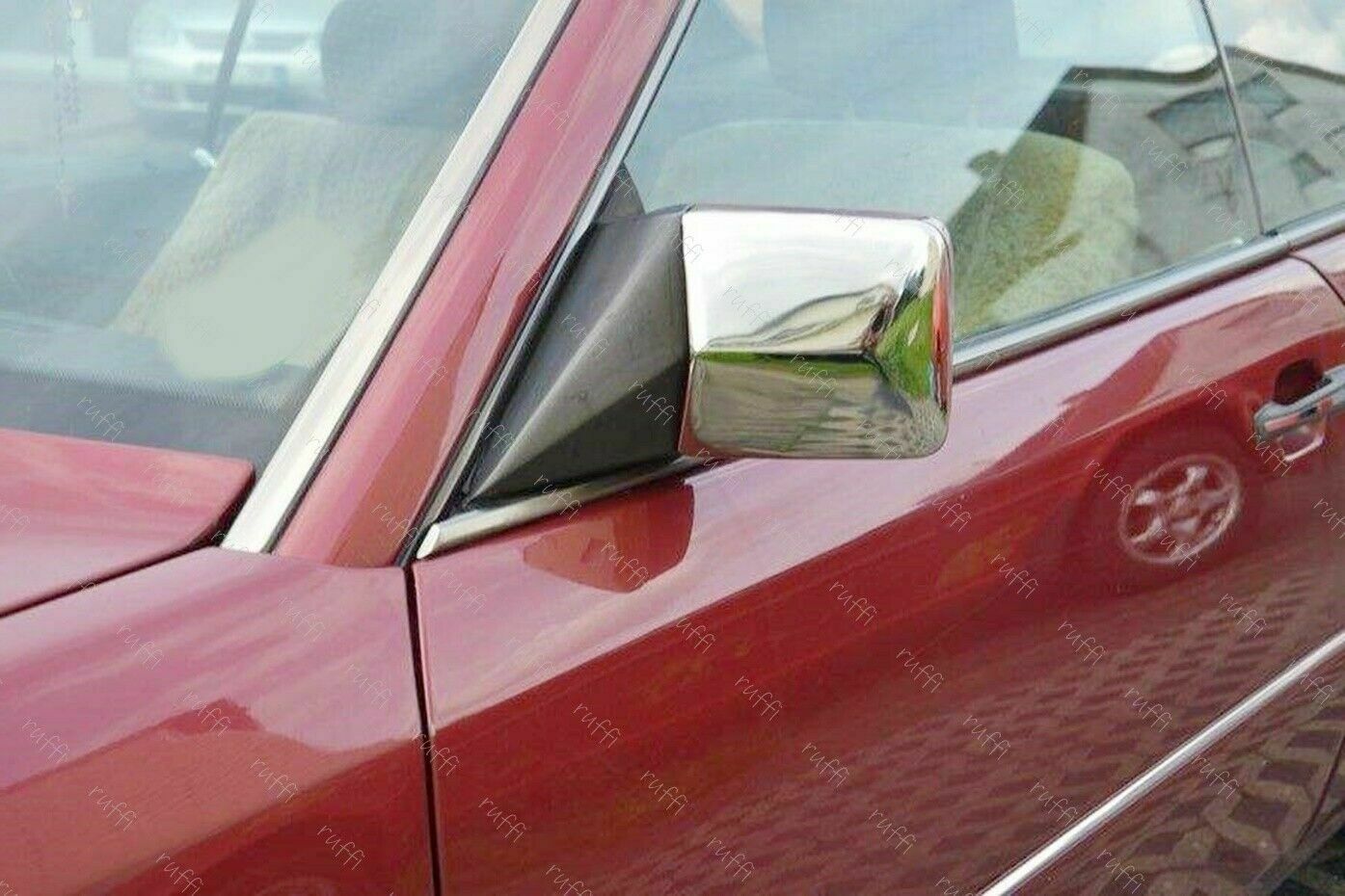 CROMATURA SPECCHIETTI LATERALI MERCEDES E W124 S124 W201 INOX ADESIVO 0032 AUTOELEGANCERICAMBI