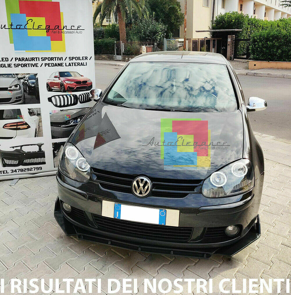 0227 VW GOLF 5 V SPLITTER PARAURTI ANTERIORE NERO LUCIDO LOOK RS AUTOELEGANCERICAMBI